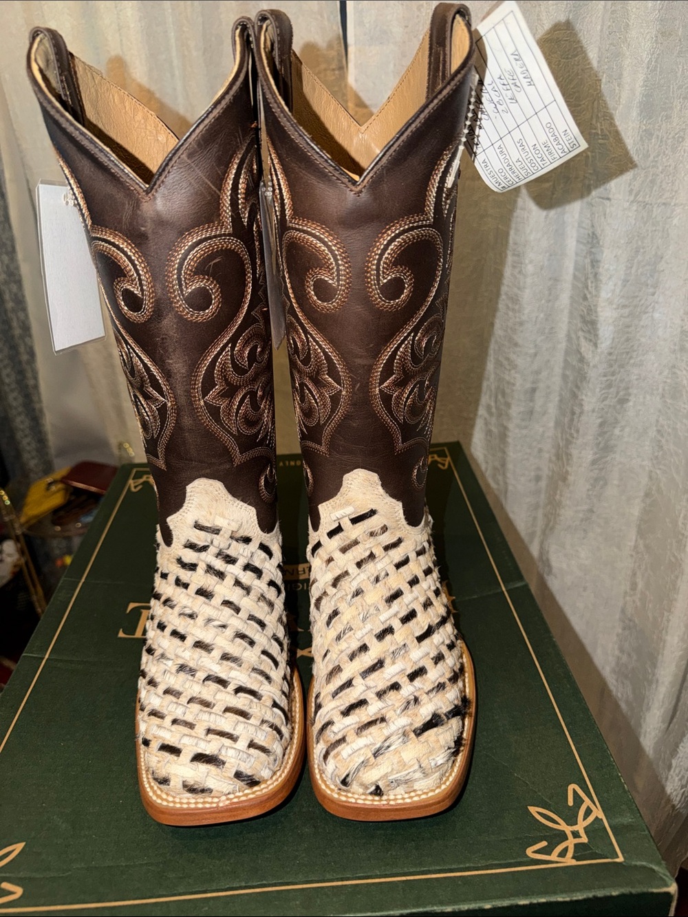 Beautiful Handmade Hair-On-Hide Leather Reywelt Western Boots Crafted In Mexico